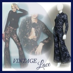 VINTAGE LACE ILLUSION JACKET + BELL BOTTOMS SUIT